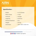 Screw Air Compressor 50Hp / 37kW by AIRN D-37 Series 2